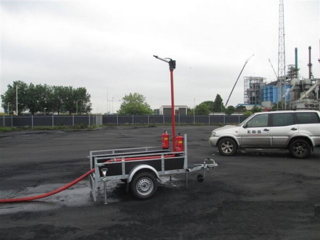 Maatwerk bakwagen voor een waterspuitinstallatie